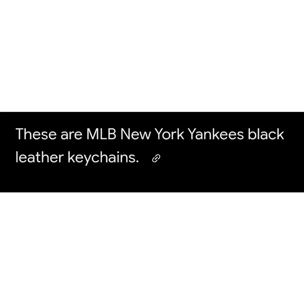 MLB New York Yankees Black Leather Keychains‎ One Size Silver
